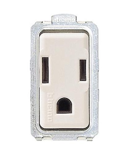DADO TOMA SENCILLO POLARIZADO BLANCO MATIX BTICINO AM5028TS (DESC)