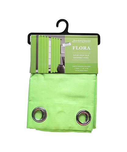 CORTINA PARA SALA 55X90PULG VERDE NEON FLORA SCR-1592-NGR