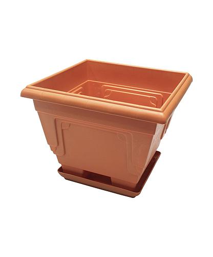 MACETERO CUADRADO PLASTICO CON BASE 22 CMS PTNA-280 (DESC)