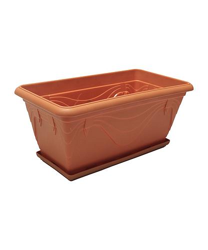 MACETERO RECTAN. PLASTICO CON BASE 18 CMS WPB