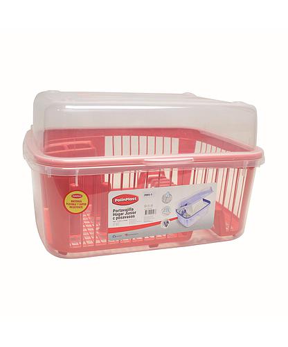 ESCURRIDOR DE PLATOS PLAST. CON PORTA VASOS 47.5CMS 175-312