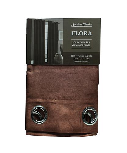 CORTINA PARA SALA 55X90 PULG CHOCOLATE COL. FLORA SCR-1303-CHO