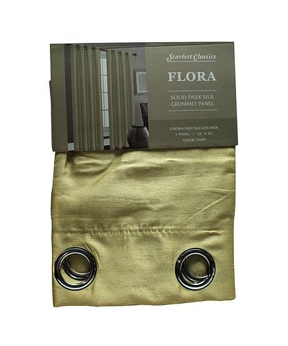 CORTINA PARA SALA 55X90 PULG TAUPE COL. FLORA SCR-1088-TAU