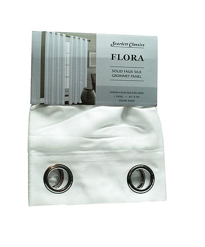 CORTINA PARA SALA 55X90 PULG BLANCO COL. FLORA SCR-1305-WHI