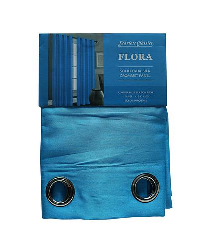 CORTINA PARA SALA 55X90 PULG TURQUESA COL. FLORA SCR-1301-TUR