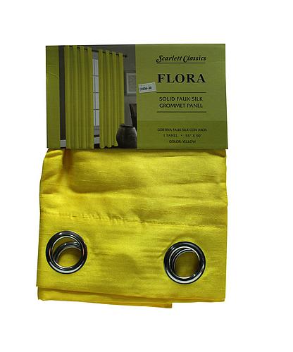 CORTINA PARA SALA 55X90 PULG AMARILLO COL. FLORA SCR-1308-YEL