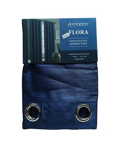 CORTINA PARA SALA 55X90 PULG NAVY COL. FLORA SCR-1307-NAVY