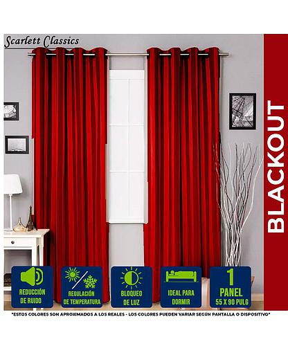 CORTINA PARA SALA BLACKOUT AMANDA 52 X 90 ROJO NV-887