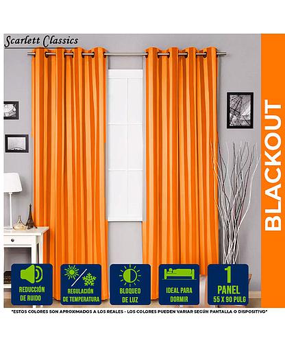 CORTINA PARA SALA BLACKOUT AMANDA 55 X 90 PULG NARANJA NV-970
