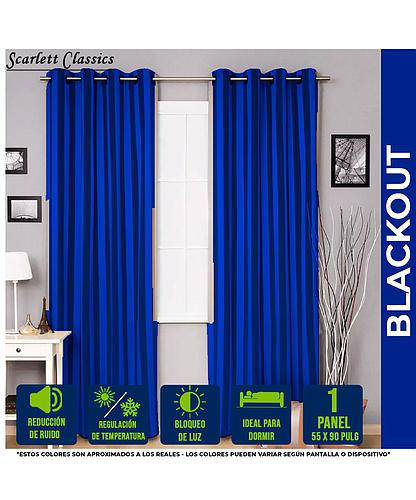 CORTINA PARA SALA BLACKOUT AMANDA 55 X 90 PULG AZUL NV-973