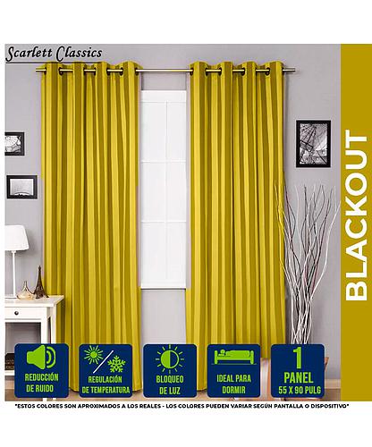CORTINA PARA SALA BLACKOUT AMANDA 55 X 90 PULG AMARILLO NV-974