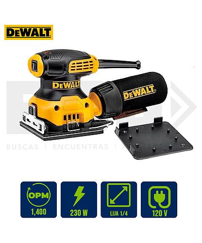 LIJADORA ORBITAL DE PALMA 1/4 DE LIJA 230W CON BOLSA DEWALT DWE6411-B3