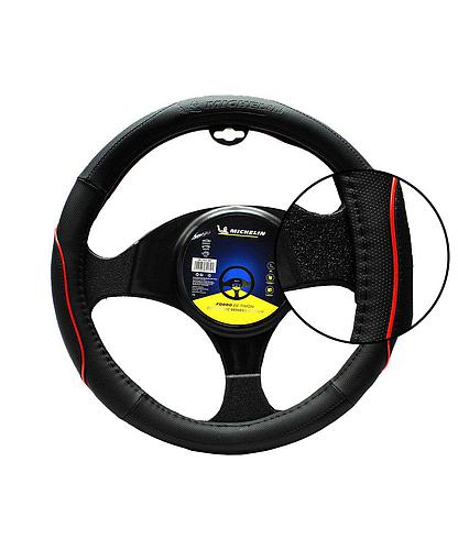 FORRO PARA TIMON AUTO MICHELIN NEGRO/ROJO ML-1003-NR