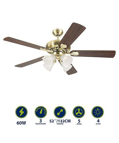 VENTILADOR SWIRL 52 PULG BRONCE SATIN 78078