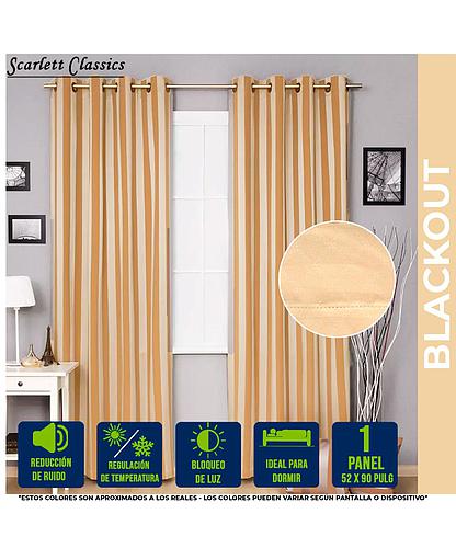 CORTINA PARA SALA BLACKOUT IVANIA 52 X 90 PULG IVORY SCR-2298-IVO