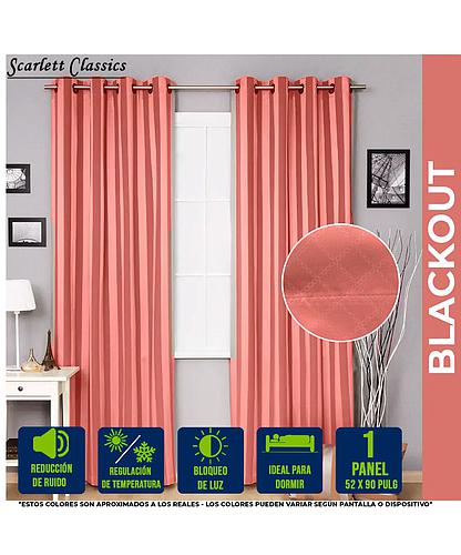 CORTINA PARA SALA BLACKOUT IVANIA 52 X 90 PULG BLUSH SCR-2299-BLUSH