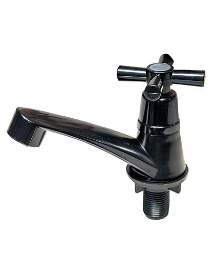 LLAVE PARA LAVABO SENCILLA ABS NEGRO CRUZ BPL-2305N