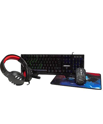 COMBO 4 EN 1 TECLADO + MOUSE+ AUDIFONO TIPO DIADEMA + MOUSE PAD MAGNAVOX MGA2112-M0