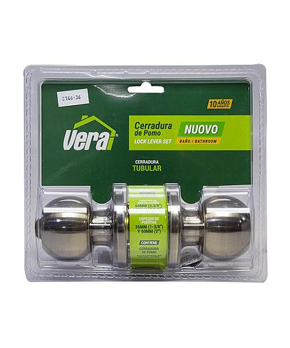 CERRADURA VERA POMO SIN LLAVE BRONCE ANT. 46143