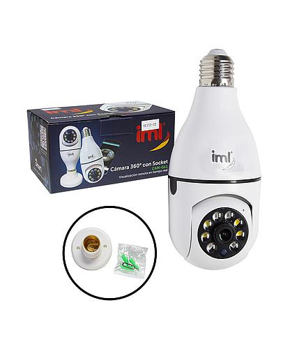 CAMARA SEGURIDAD WIFI GIRATORIA 1080P GL1 CON ROSCA E27 IML CAM-GL1