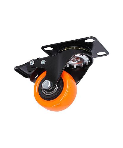 RUEDA NARANJA INDUST. GIRAT. CON FRENO 2 SB-655/RB-3315-2/RUCN102 NARANJA