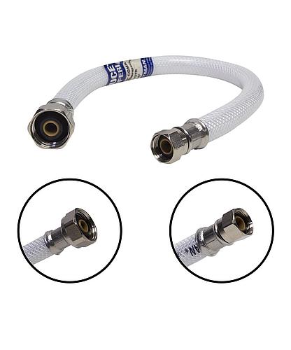 TUBO ABASTO FLEXIBLE EASTMAN PARA LAVABO 1/2 X 3/8 X 16 PULG PVC 48910