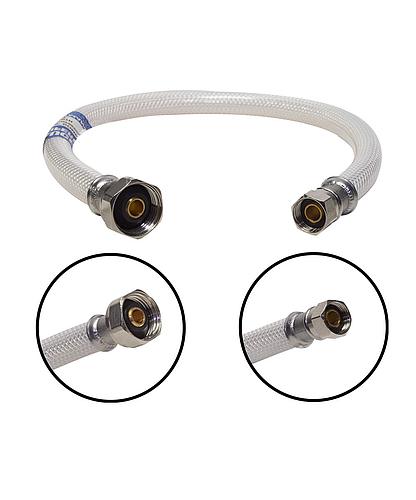 TUBO ABASTO FLEXIBLE EASTMAN PARA LAVABO 1/2 X 3/8 X 20 PULG BRASS 48132