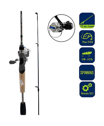 CAÑA PESCA CON CARRETE ULTRA FIGHT 5PIES 6PULG UF-SD562ULC