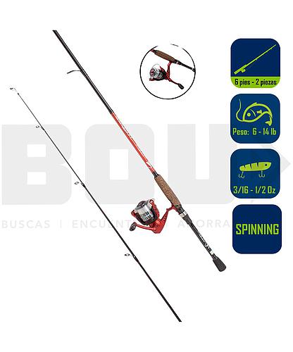 CAÑA PESCA CON CARRETE SPINNING MATZUO 6 PIES MZ230/602MS2