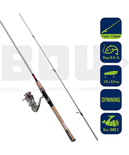 CAÑA PESCA CON CARRETE SPINNING DAIWA CROSSFIRE LT 30/7 CFLT30G702M