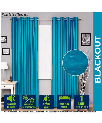 CORTINA PARA SALA BLACKOUT SOLARIS 52 X 90 PULG BLACKOUT SCR-2741-BLUE