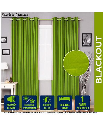 CORTINA PARA SALA BLACKOUT SCARLET 52 X 90 PULG KIWI COLADA SCR-2746-KIW